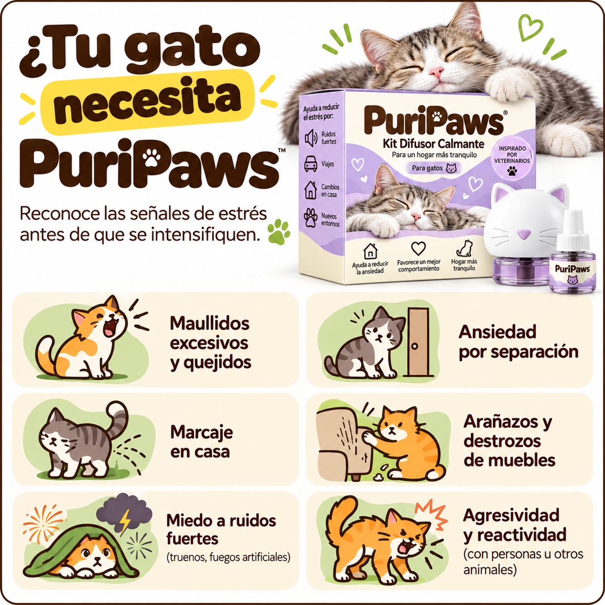 Kit Difusor Calmante para Gatos